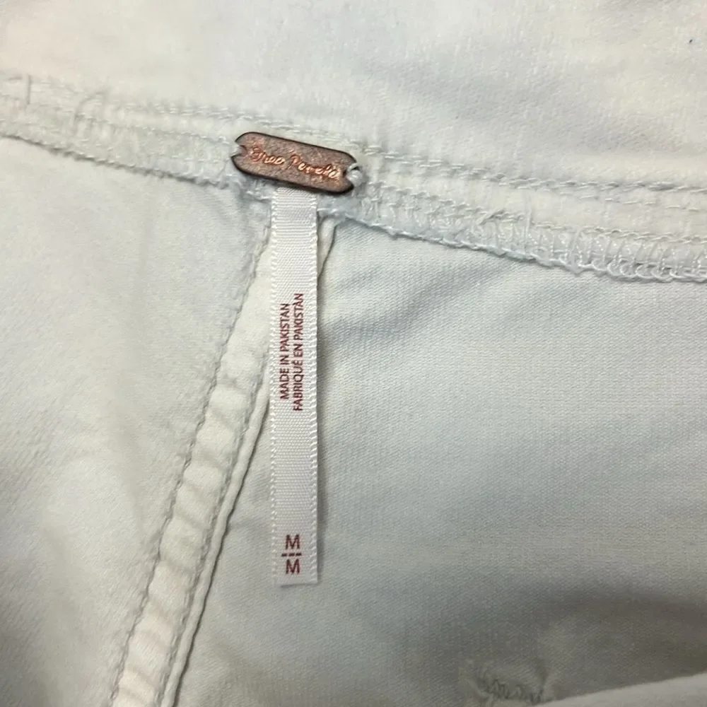 Free People In My Feelings White Cropped Slim Flare Jeans M